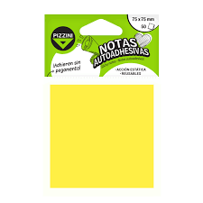 Nota autoadhesiva Pizzini 75x75 50hj Amarillo fluo